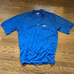 Louis Garneau Men's Blue Cycling Jersey with Quarter-Zip